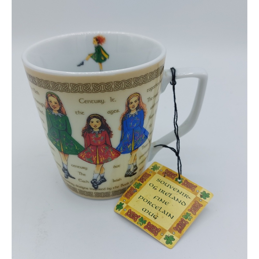 All Craft Allied Traditonal Irish Dancer Girls Coffee Cup Tea Mug Ireland w/ Tag